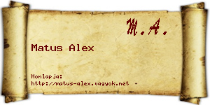 Matus Alex névjegykártya